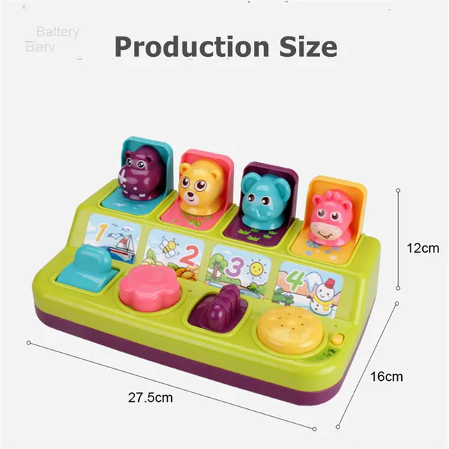 Moulty Interactive Pop Up Animals Toy with Music Animal Sound Activity Learning Toys for Ages 9-12-18 Months &1 Year Old Kids 5