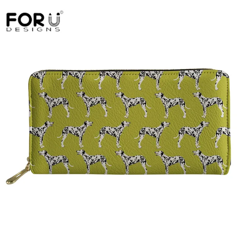 FORUDESIGNS/далматинец печати кошельки Дамская мода длинный кошелек для мелочи из искусственной кожи денег большой с отделением для карт, кошелек женский - Цвет: RI222Z21
