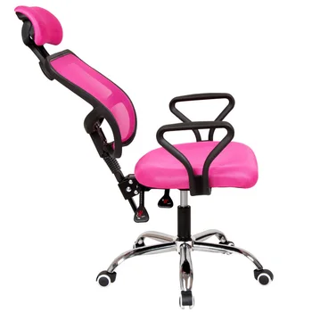

Simple Computer Chair Home Office Chair Bow Computer Mesh Seat Leisure Lifting Backrest Turn Chair Metal Skeleton