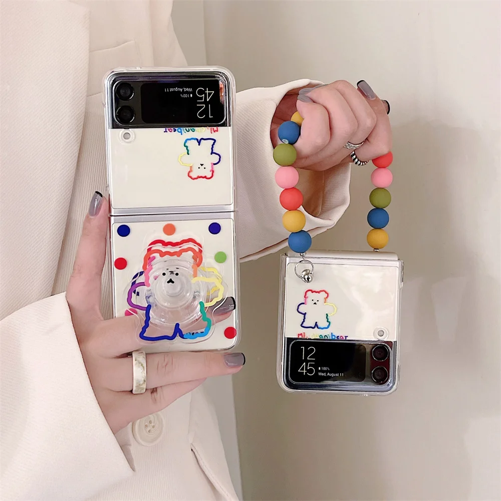 Новый жесткий чехол для телефона из поликарбоната с цепочкой Samsung Galaxy Z Flip3