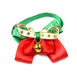 Рождественские галстуки-бабочки для собак с колокольчиком регулируемые галстуки-бабочки для домашних животных для маленьких средних и