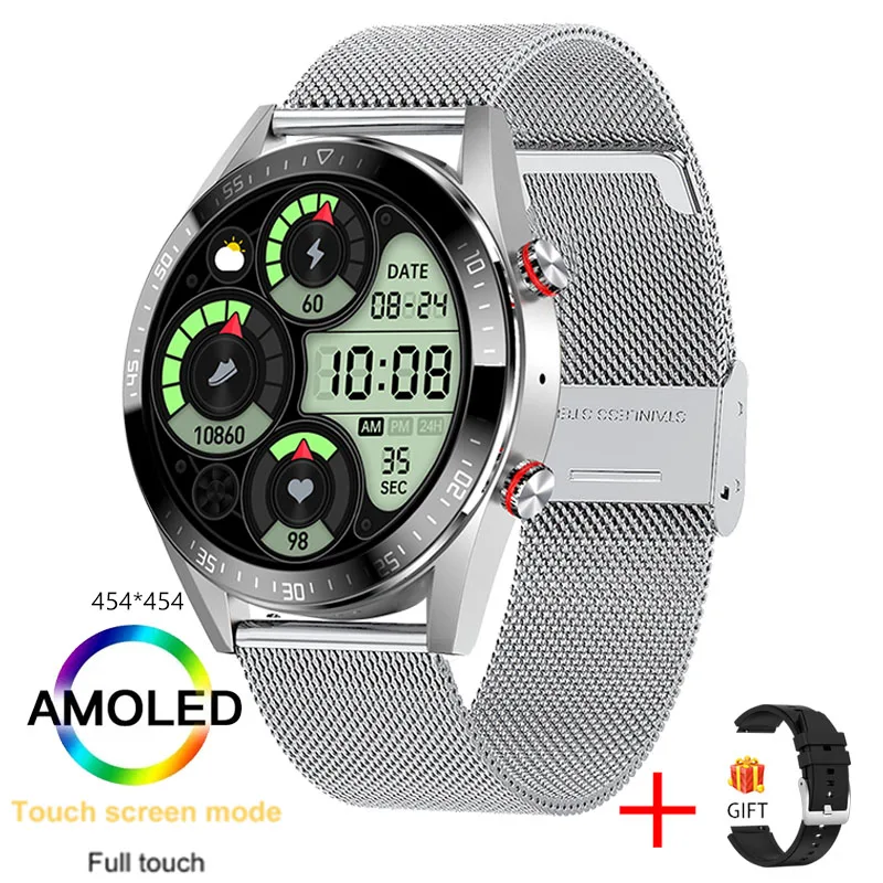 2022 New 454*454 Screen Smart Watch Always Display The Time Bluetooth Call Local Music Smartwatch For Men's Huawei Xiaomi Phone 