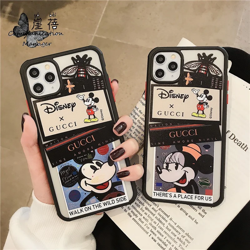 2021Disney protective cover is suitable for iPhone7/8/X/XS/XR/xsmax/11/pro/promax Mickey couple mobile phone case