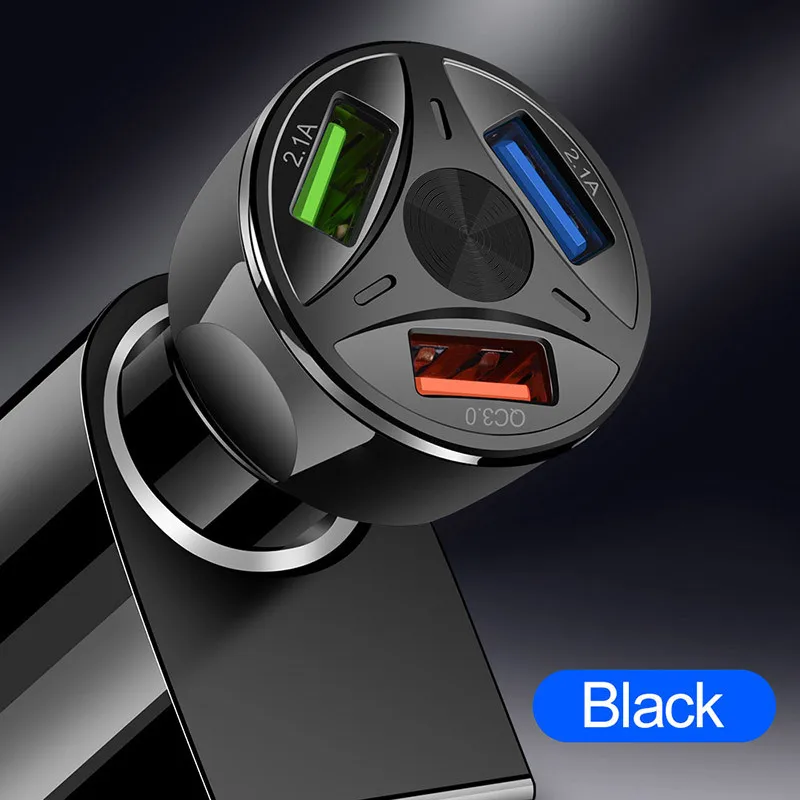 3USB автомобильное зарядное устройство для iPhone Xiaomi 3 порта автомобильное зарядное устройство USB 2.1A быстрая зарядка, автомобильное зарядное устройство адаптер в автомобиле для мобильного телефона