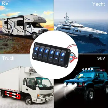 

12V/24V 6 Gang Control Toggle Switch Universal Switch Panel LED Car Switch Boat Caravan RV