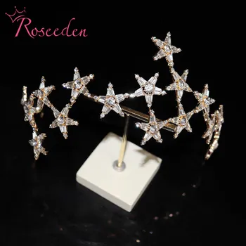 

Luxury Adjustable Stare Ship Bride Crown Wedding Tiaras Headband Women Hair Accessories Jewelry Headpiece Soft RE3718
