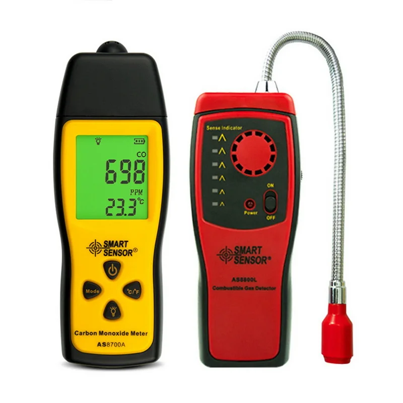

Gas Analyzer Combustible Gas Detector Port Flammable Natural Methane Gas Leakage Tester Meter Tester Sound Light Alarm