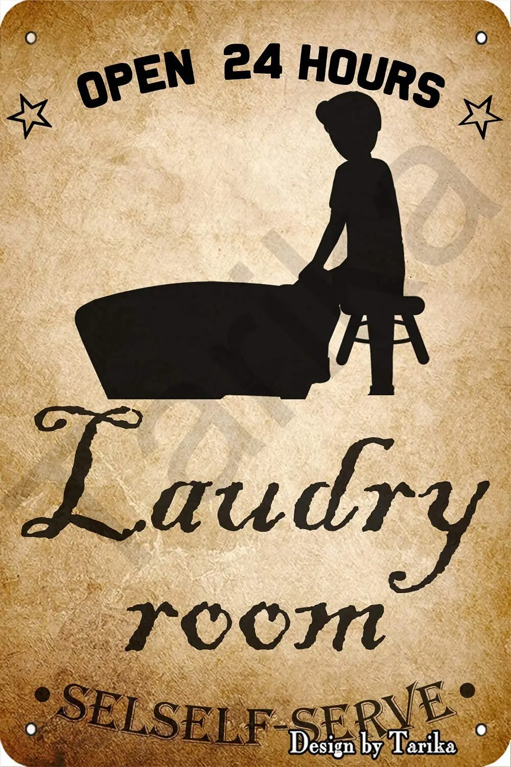 Прачечная металлическая 24 часа в сутки украшение для дома кухни ванной фермы |