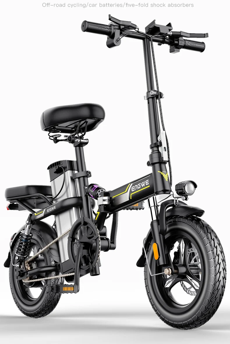 Flash Deal 14inch Mini electric bike 350W Powerful folding scooter Mountain electric bicycle 48V32A LG Lithium Battery city e bike two seat 2