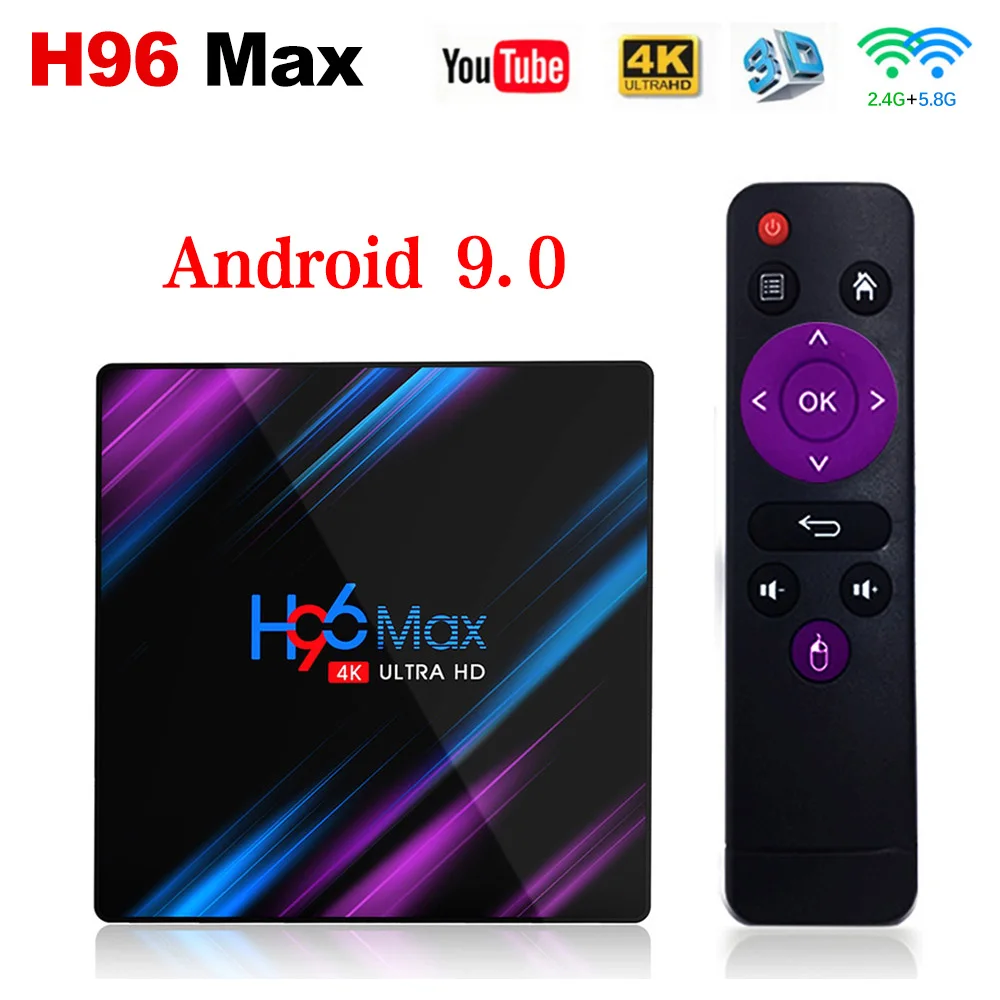 ТВ приставка H96 MAX 4 + 64 ГБ Android 9 0 Rockchip RK3318 1080P 4K Google Store|ТВ-приставки и медиаплееры| |