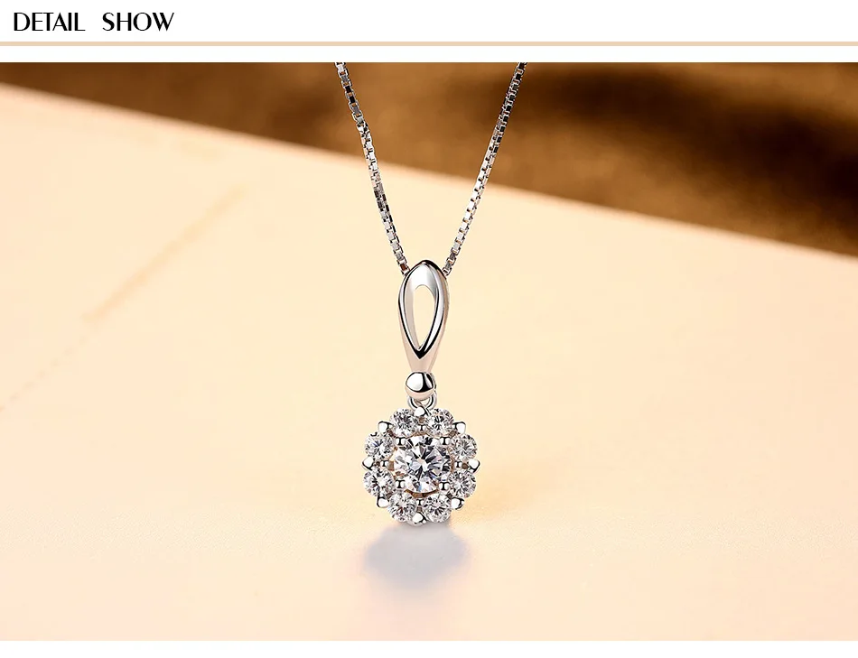 

S925 sterling silver necklace zircon pendant ladies accessories