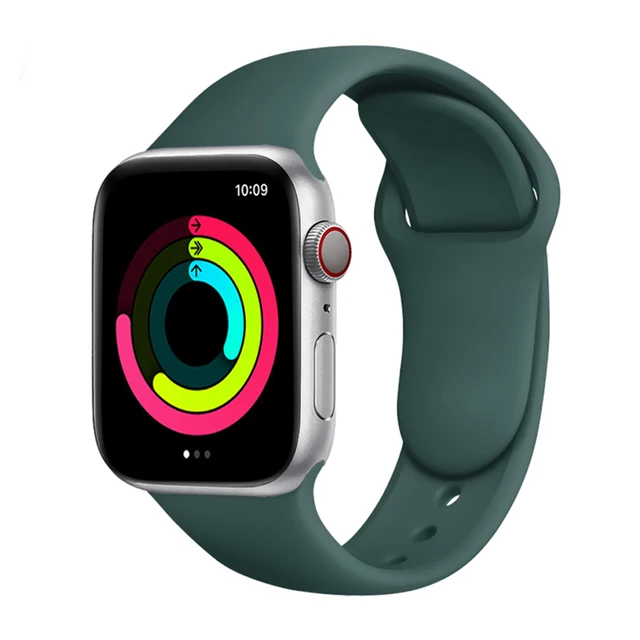 Silicone Strap for Apple Watch Band Series 7 654 321,44/40mm 42/38mm 45/41mm Smartwatch Bracelet Watchband for Apple Watch SE 21