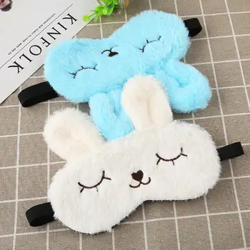 

1pcs Cute Little Rabbit Small Animal Cartoon Blackout Cartoon Plush Eye Rabbit Break For Office Mask Eye Blindfold Mask Lun I7J8