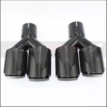 

Car Carbon Fibre Glossy Exhaust System Muffler Pipe Tip Straight Universal Blue Stainless Mufflers Decorations For Akrapovic