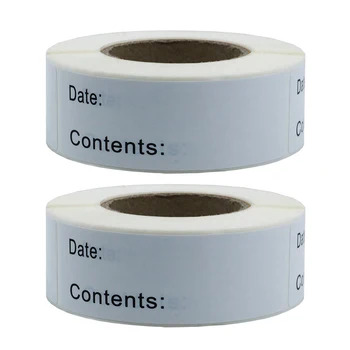 

2 Rolls of English Record Date Stickers Practical Classified Identification Note Index Pastes DIY Self-adhesive Stickers