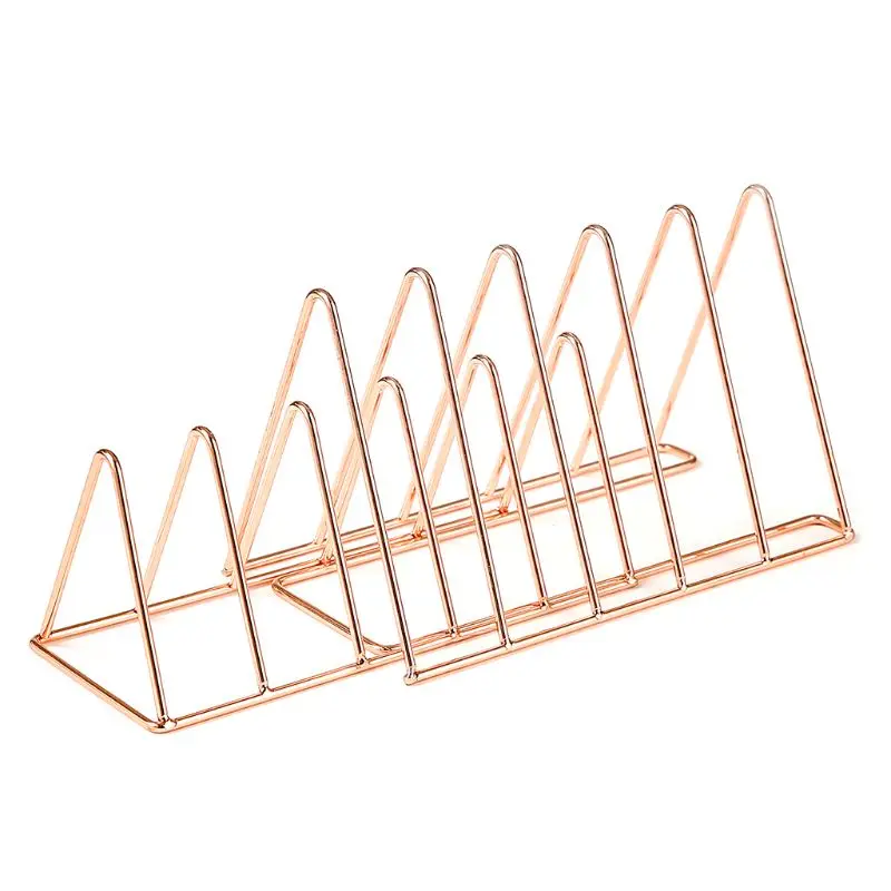 

1 Set Flexible Triangle Shape Simple Book Support Stand Desktop Storage Racks J6PA