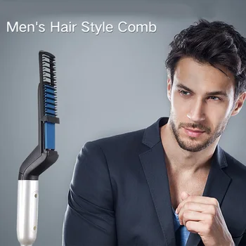 

Quick Hair Styler Ergonomic Handle Beard Comb Long-lasting Safe Multifunctional Quick Straightener Curler For Men