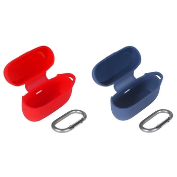 

2set Soft Silicone Earphone Case for Jabra Elite Active 75T Headset Shockproof Protective Headphones (Red&Blue)