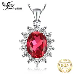 JewelryPalace 3.2ct Овальный красный рубин кулон из натуральной 925 пробы серебряные подвески Принцесса Диана Уильям Обручение кулон не цепь