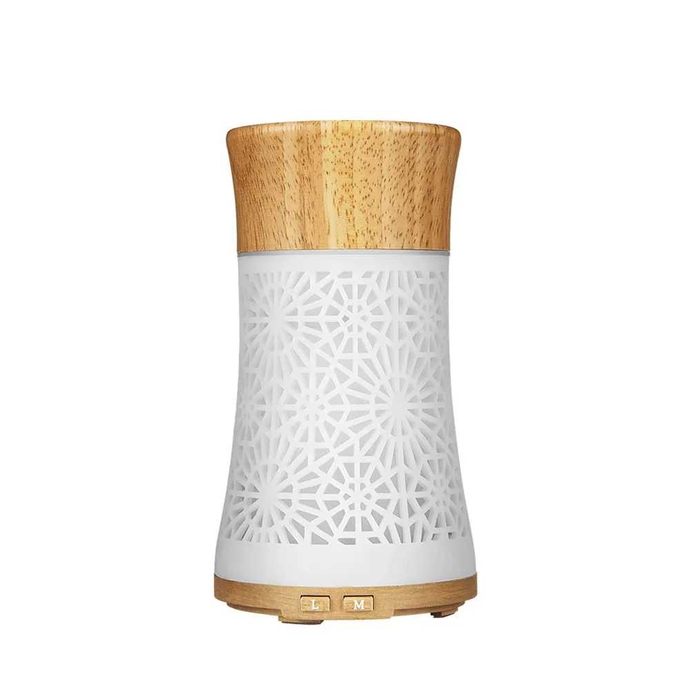 Wood Grain NEWTHING увлажнитель воздуха для ароматерапии с текстурой древесины 120 мл Арома эфирные масла диффузор для домашнего ухода за кожей с 7 сменными светодиодный светильник - Цвет: Wood Grain