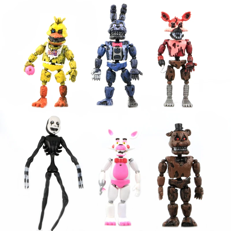 6 Pieces Set Of Five Nights Pvc Action Characters In Freddy 17 Cm Bonnie Foxy Freddy Toy 5 Pieces Fazbear Bear Doll Baby Toys Action Figures Aliexpress