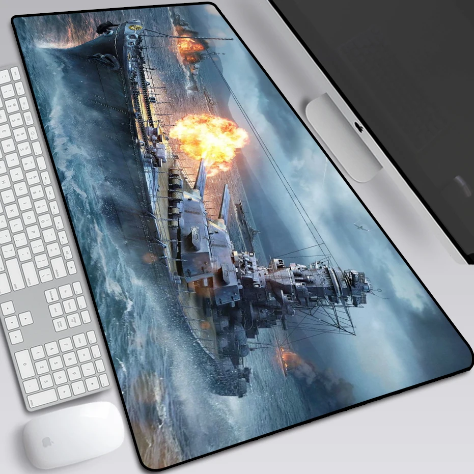 Большой коврик для мыши World of warship компьютерный с аниме принтом закругленными