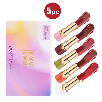 

5Pcs/Set Sexy Matte Lipstick Set Moisturizing Easy To Color Long-lasting Non-stick Cup Colorfast Lipstick Cosmetic Lip