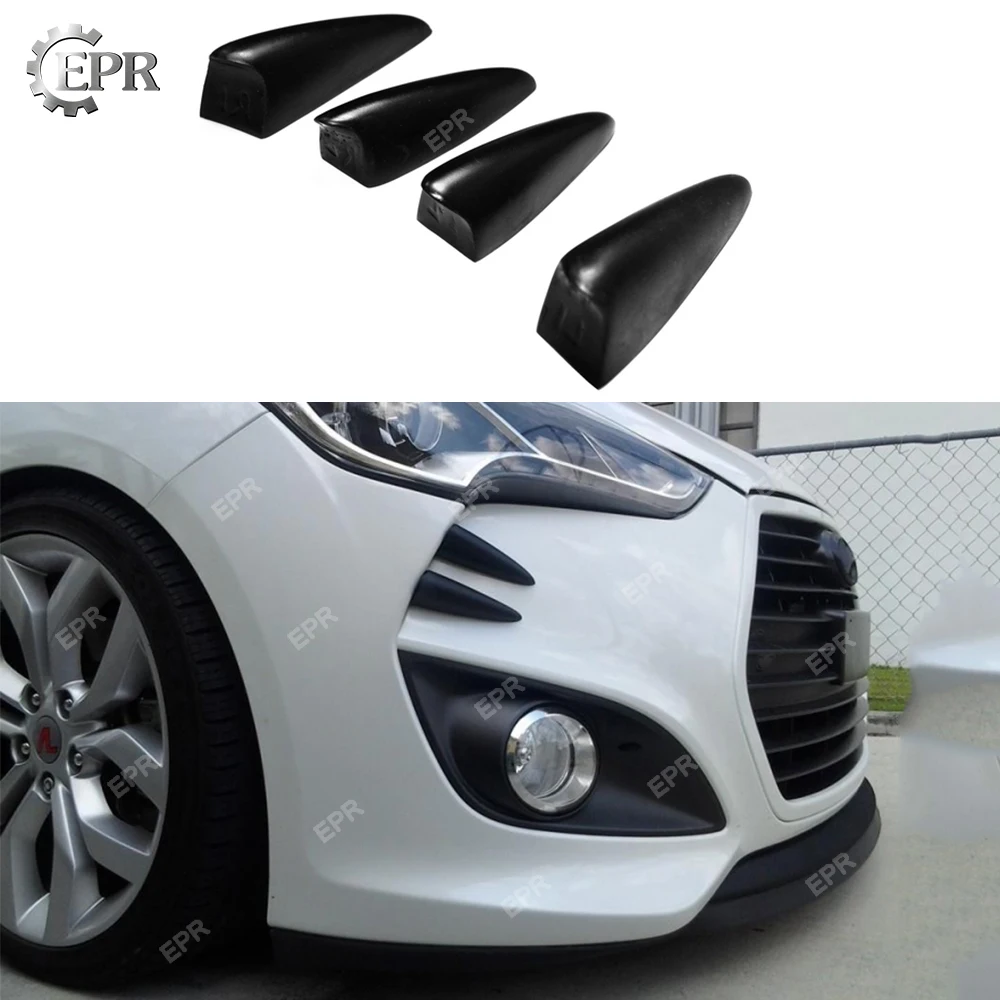 

FRP Devil Claws For Hyundai Veloster Turbo Glass Fiber Front Bumper Canard (4pc) Body Kit Tuning Trim Accessories For Veloster