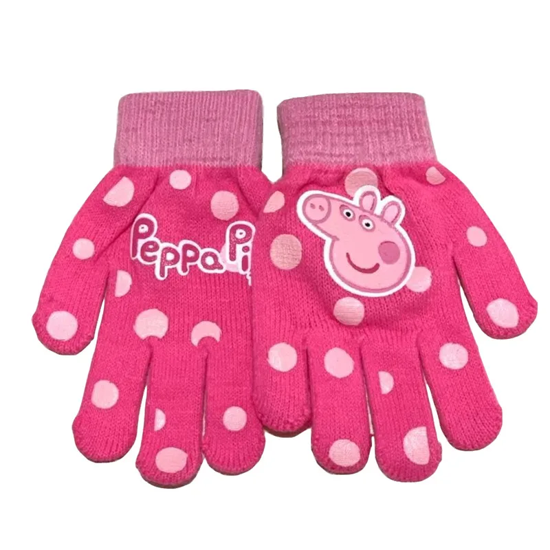 Peppa Pig Peggy Knitted Winter Scarf Gloves Knit Cap Three Piece Fashion Joker child birthday Xmas 1 Peppa Pig Peggy Knitted Winter Scarf Gloves Knit Cap Three Piece Fashion Joker child birthday Xmas 3