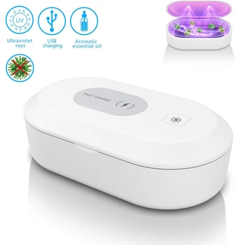 

15W Smart Phone Fast Wireless Charger w/ UV Light Phone Cleaner Sterilizer Box Multi-function Ultraviolet Disinfection Box