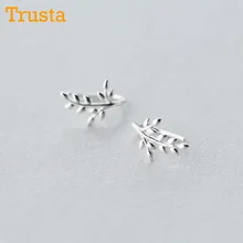 Trusta, Твердое Серебро 925 пробы, серьги в форме милых листьев для женщин, серьги из стерлингового серебра, ювелирные изделия, Brincos DS347
