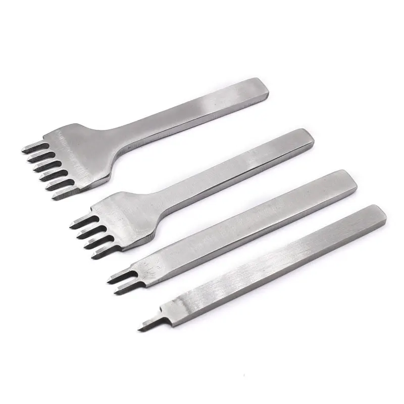 4pcs/set DIY Leather Craft Tool Sets 1/2/4/6 Prong Leather Tools Handmade Sewing Hole Punches Stitching Leather Belt Punch Tools