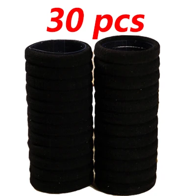 30PCS Style 1 30/50/100 шт Красочные Эластичные женские обручи нарисованной длинноволосой девочкой, резинка, ленточка Галстуки резинки, черные, конский хвост зажим для волос аксессуары - Цвет: 30PCS Style 1