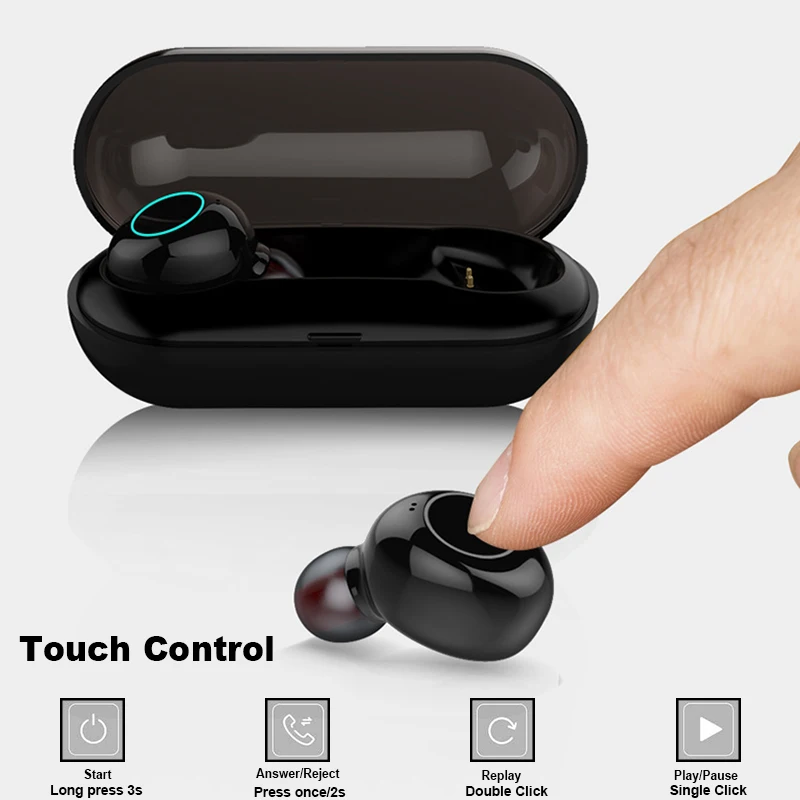 CLAITE TWS Беспроводные bluetooth 5,0 наушники IPX8 водонепроницаемые спортивные наушники для плавания сенсорное управление шумоподавление гарнитура с микрофоном