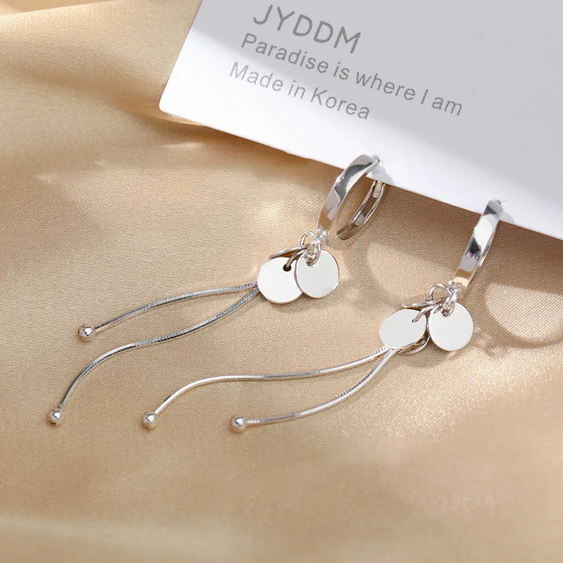 Trend Korean Statement Earrings For Women Silver Colour Long Geometric Dangle Drop Party Earing Brincos 2021 Fashion Jewelry - Image 5