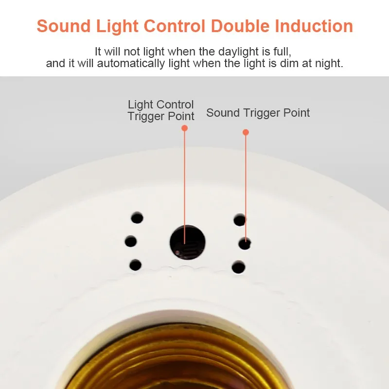 ZUCZUG Energy Saving Threaded Wallplate Switch Accessories E27 LED Smart Voice Control Delay Lnduction Switch Accessories