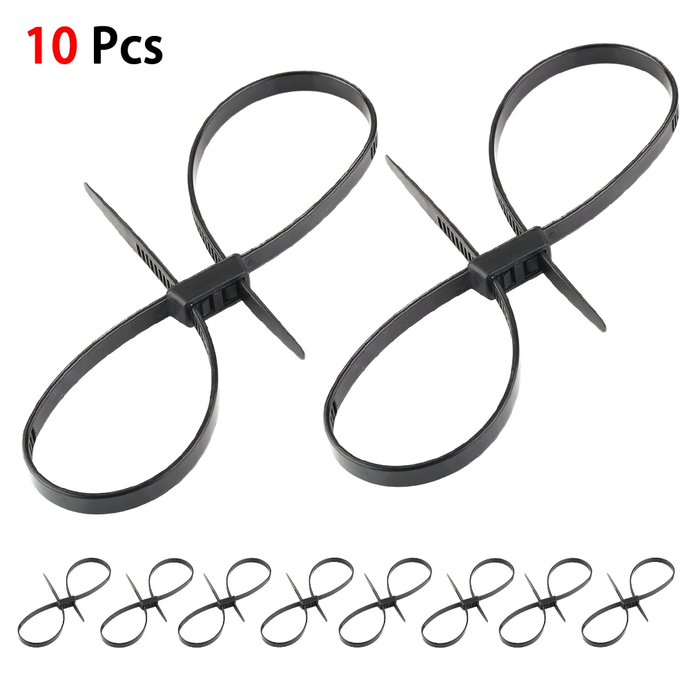 10Pcs Double Flex Zip Tie Cuff Self Locking Cuff Black White Restraints
