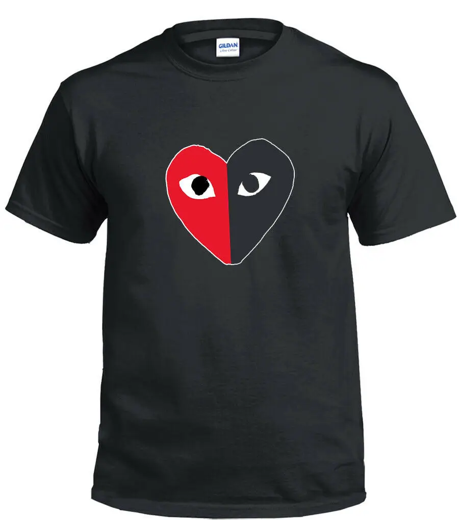 

New comme des carcons T-SHIRT nercdg HEART CUSTOM Women Men UNISEX Print, S-2XL SR2 Long Sleeve Hoddies unisex hoddie short slee