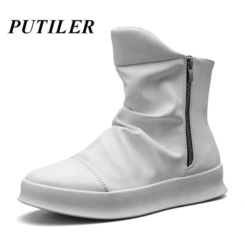 white ankle boots for men