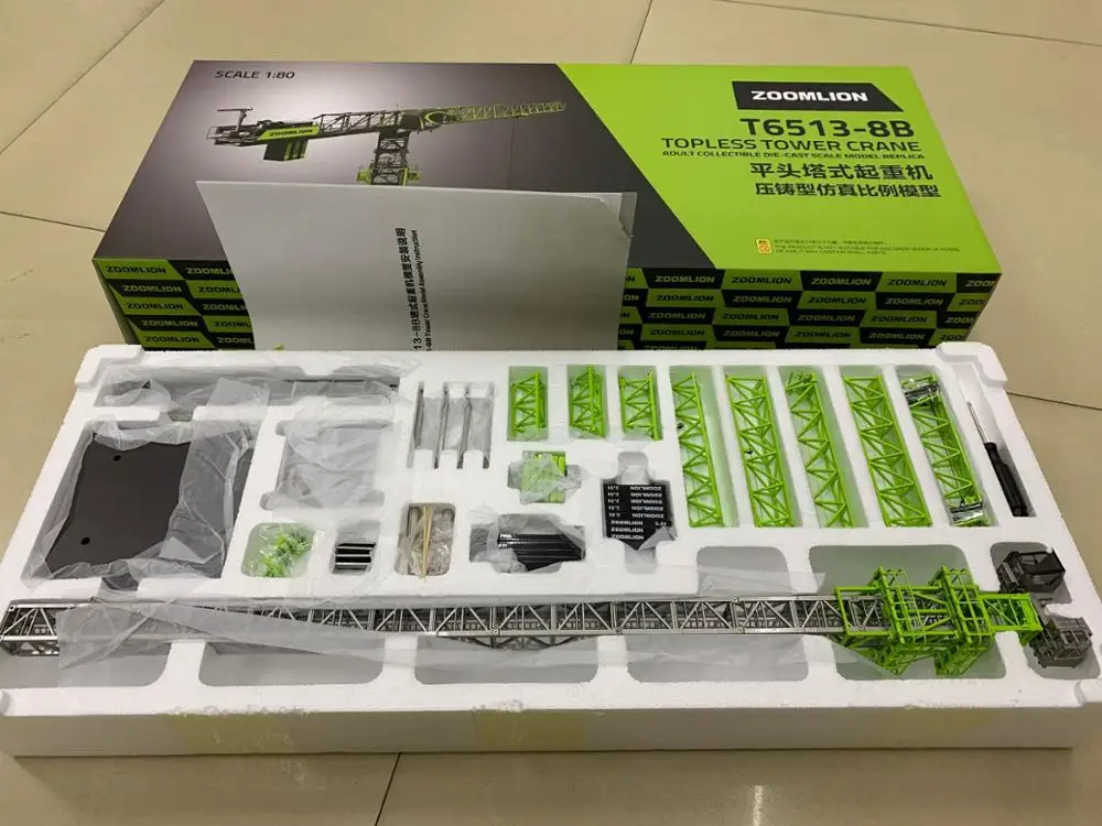 Zoomlion T6513-8B Topless Tower Crane 1:80 Scale Die-Cast Model New in Box |