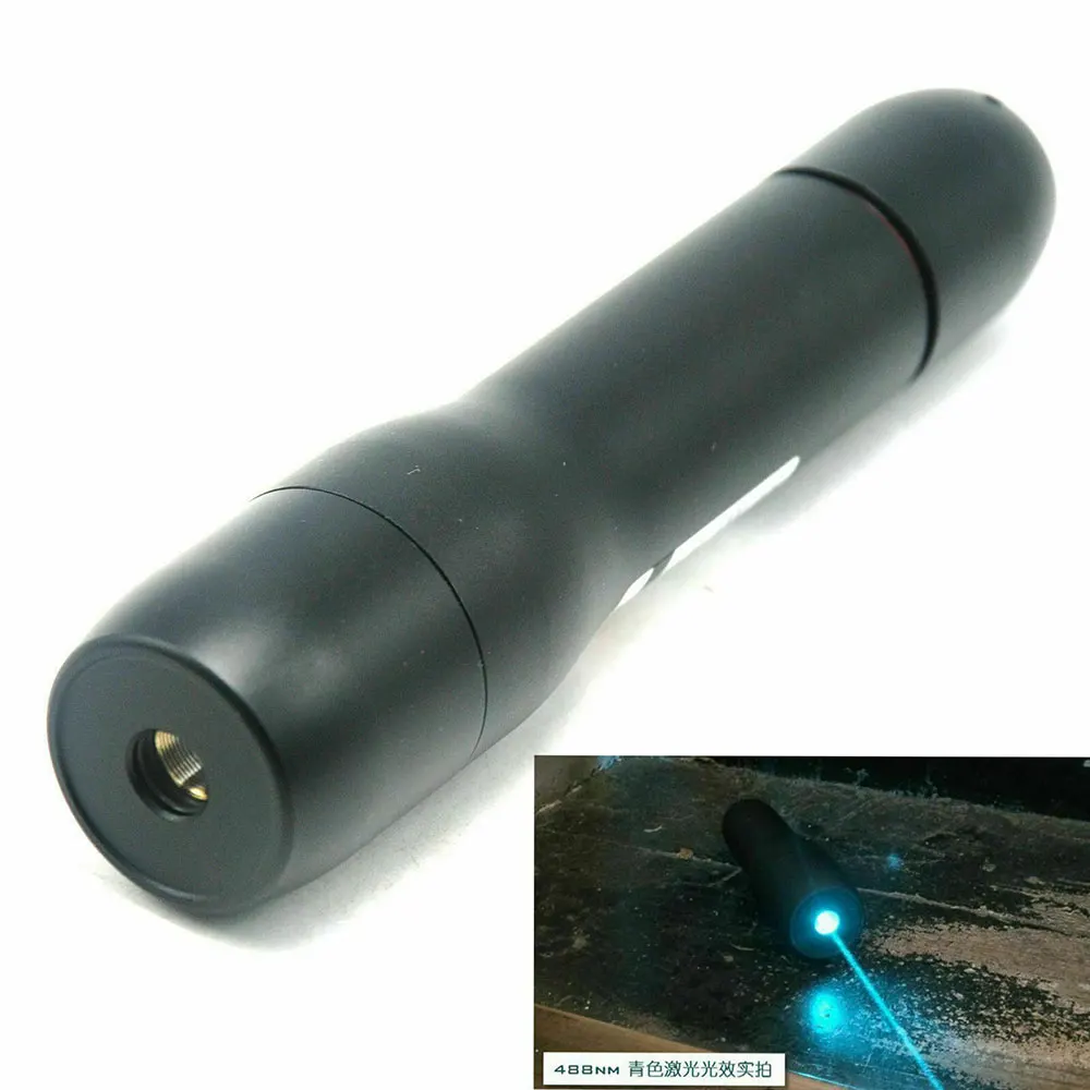 

Waterproof 488nm cyan-Blue Ray Laser Pointer Handheld Focusable Dot Laser Torch Presentation Flashlight 488T-60