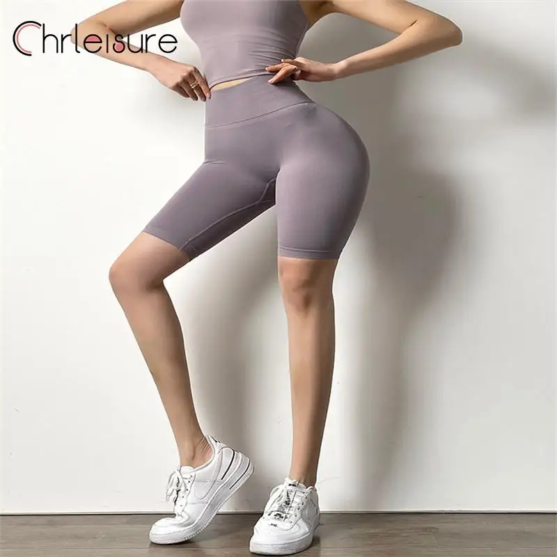 CHRLEISURE Cycling Shorts Women Yoga High Waist Biker Shorts Sports Push Up Fitness Workout Women sports shorts running shorts yoga shorts workout shorts