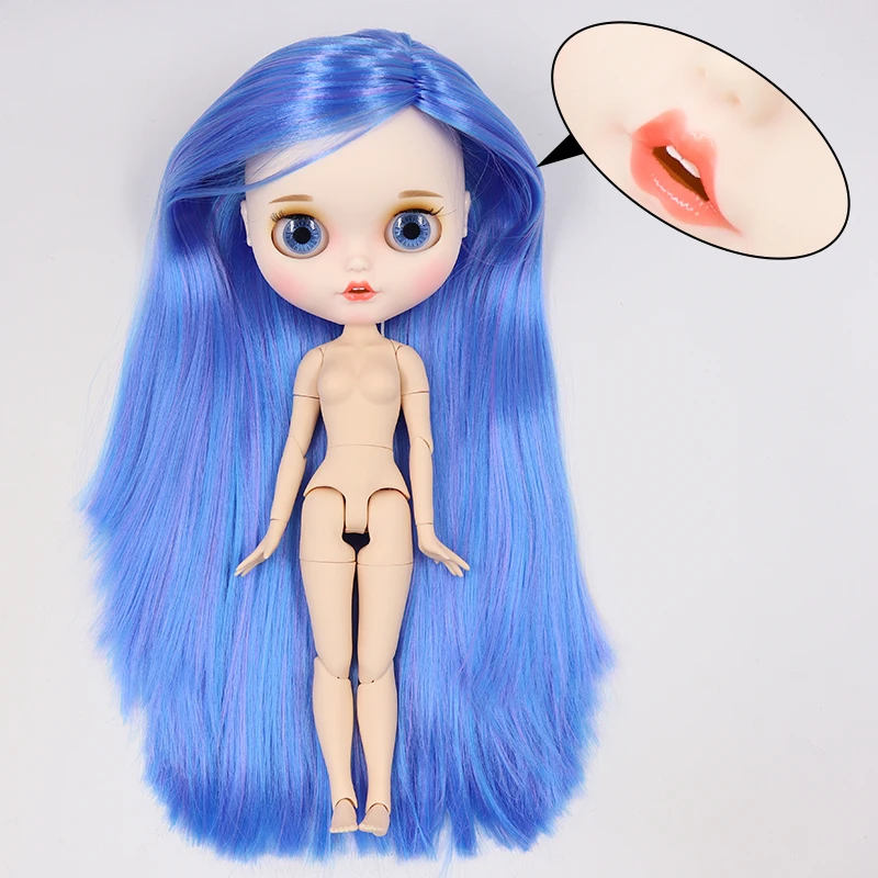 Ледяная фабрика blyth кукла белая кожа шарнир тела пользовательская кукла bjd игрушка матовое лицо с зубами голая кукла 30 см - Цвет: nude doll A