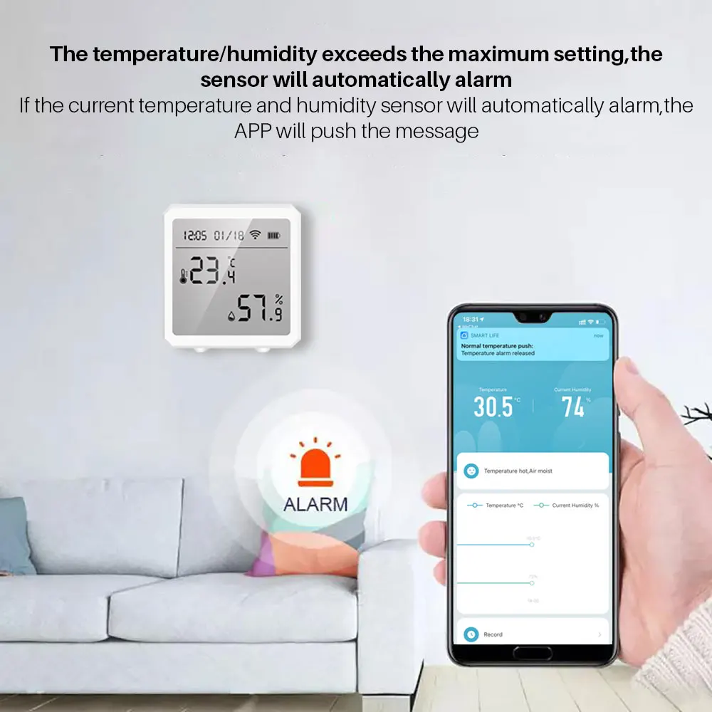 LSENLTY WiFi Thermometer Hygrometer, Smart Humidity Temperature Sensor