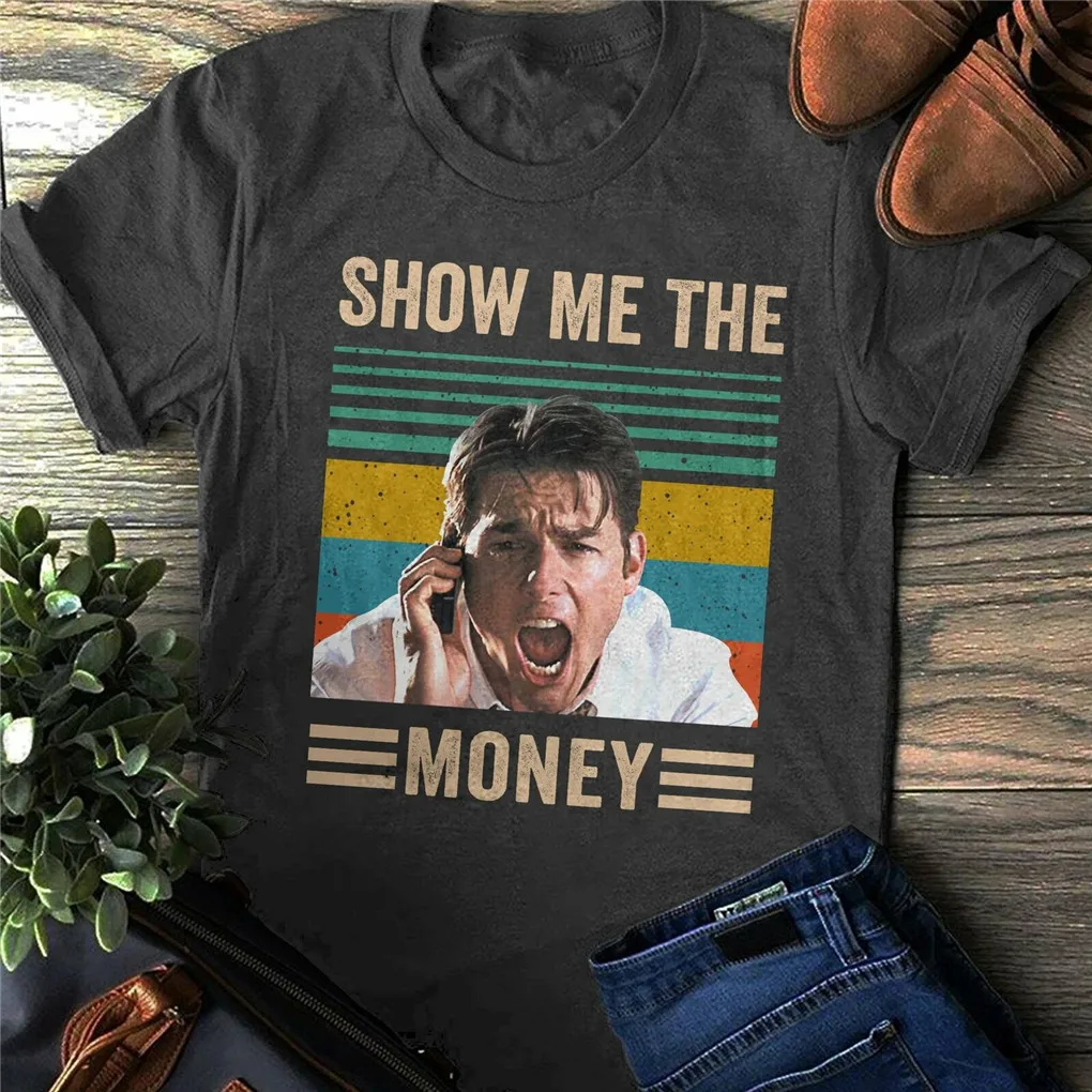 Футболка с надписью Show Me The Money Классическая футболка в стиле хип-хоп изображением