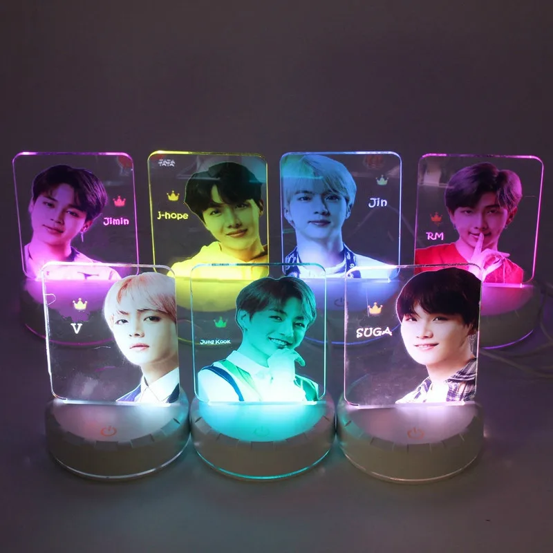 Светодиодные акриловые лампы Kpop с USB-подсветильник кой меняющие цвет светильник