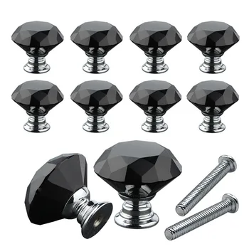 

Junejour Diamond Shape Design Crystal Glass Knobs Cupboard Pulls Drawer Knobs Kitchen Cabinet Handles Furniture Handle Hardware