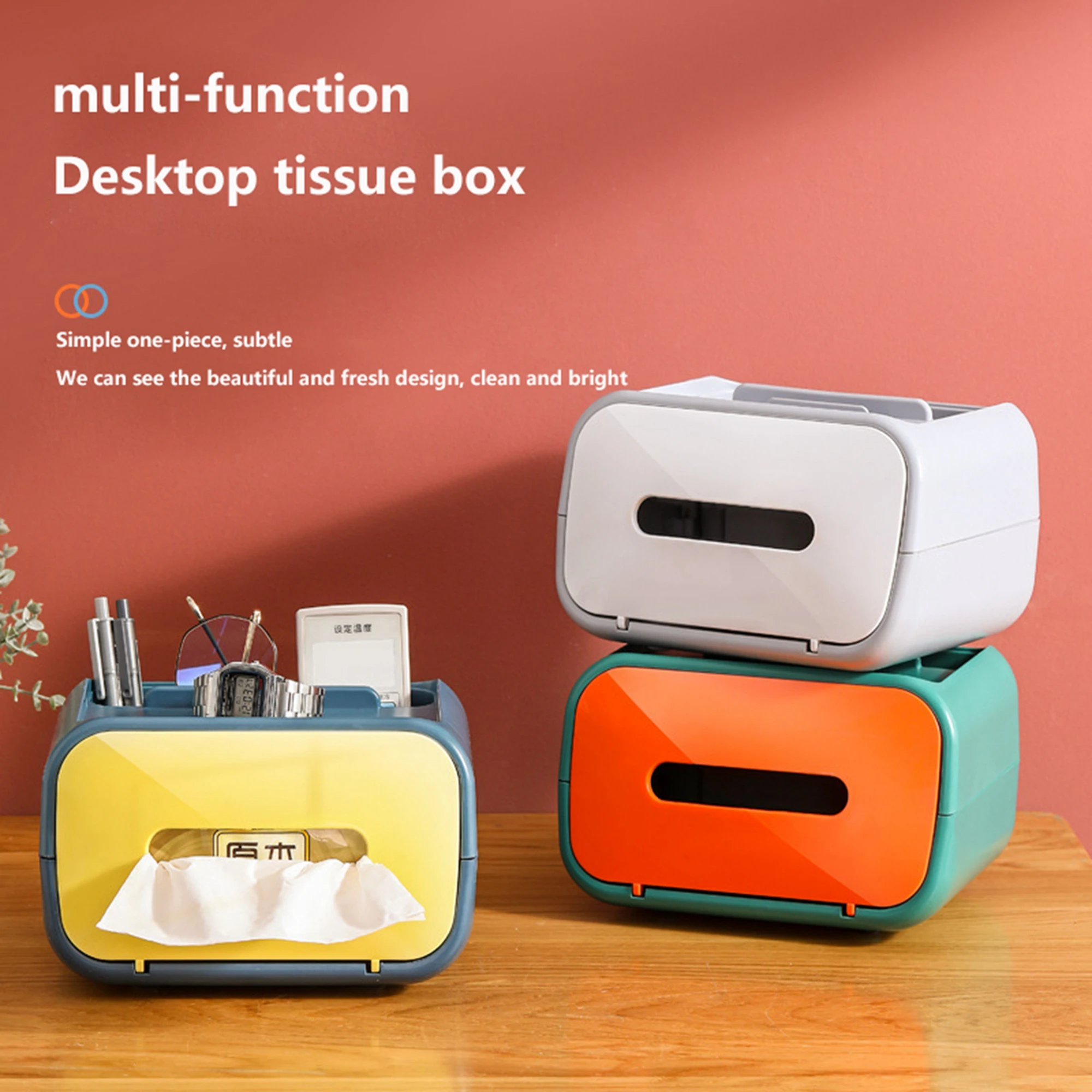 Tissue Box TV Design Desktop Paper Dispenser With Mobile Phone Holder Case