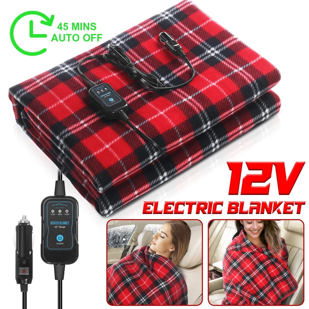 Electric Blanket 12v Polar Fleece Polyester Shearing Blanket For Trucks
