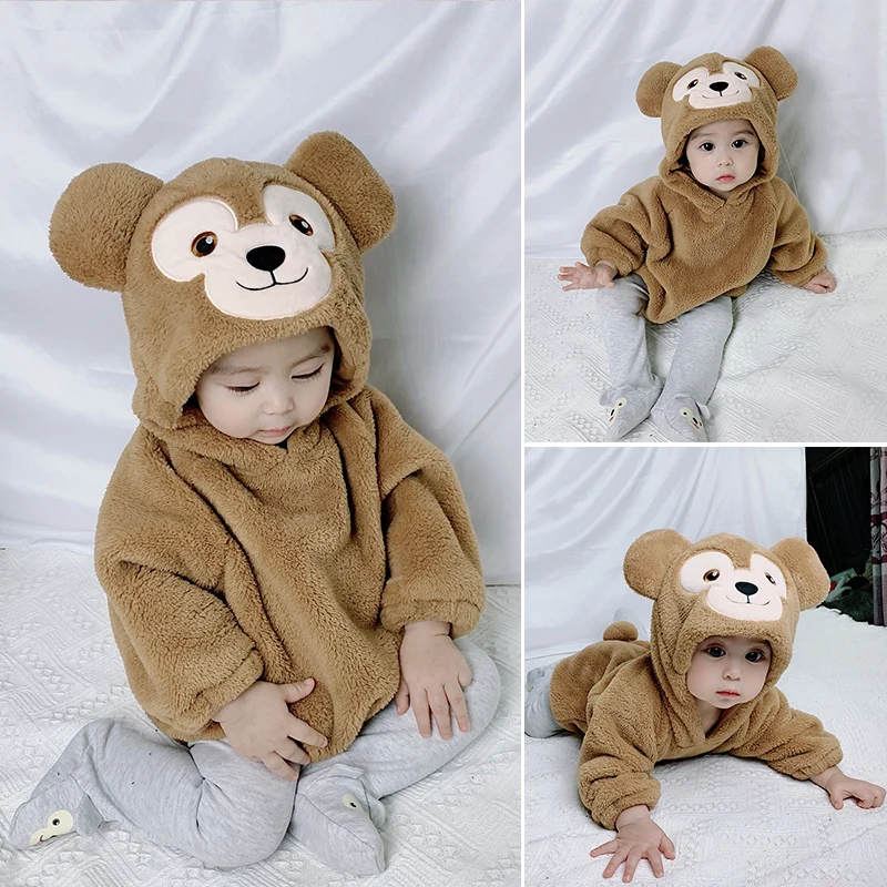 Infant Baby Costume Romper Winter Newborn Onesie Baby Clothes Ropa Bebe Soft Green Cat Bear Cute Flannel Toddler Outfit 0 3y Aliexpress